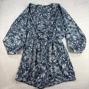 Abercrombie & Fitch - Romper Blue/White V Neck - LARGE - NWT